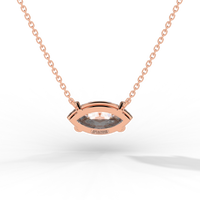 Thumbnail for Marquise diamond bezel pendant rose gold back Avianne engraved