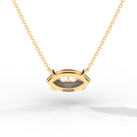 Thumbnail for Marquise diamond prong pendant yellow gold front view Avianne