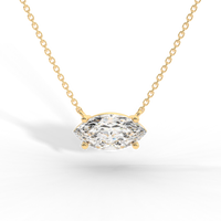 Thumbnail for Marquise diamond prong pendant white gold front view Avianne