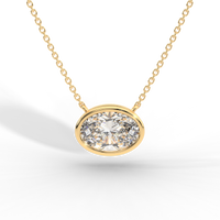 Thumbnail for Oval Cut Diamond Solitaire Pendant Necklace