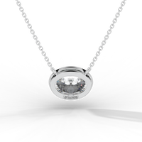 Thumbnail for Oval Cut Diamond Solitaire Pendant Necklace