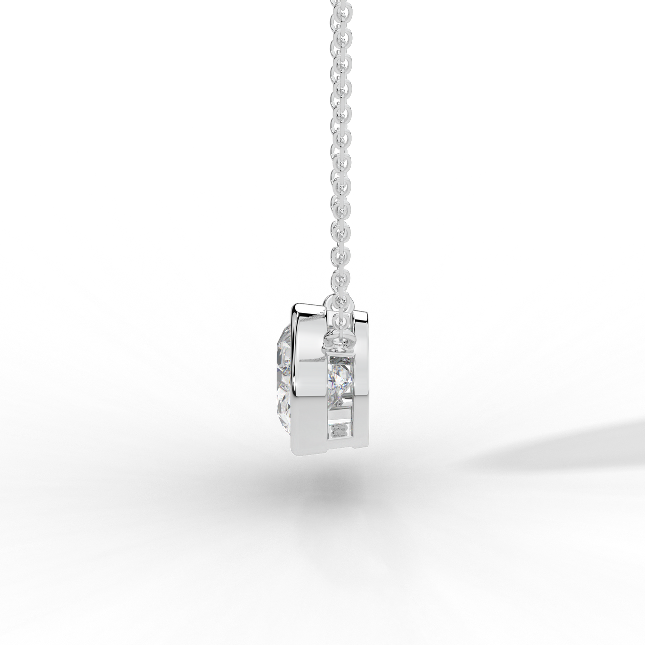 Oval Cut Diamond Solitaire Pendant Necklace
