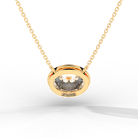 Thumbnail for Oval Cut Diamond Solitaire Pendant Necklace