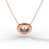 Thumbnail for Oval Cut Diamond Solitaire Pendant Necklace