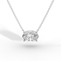 Thumbnail for Oval Cut Diamond Solitaire Pendant Necklace