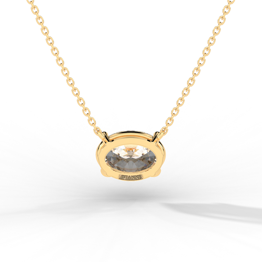 Oval Cut Diamond Solitaire Pendant Necklace