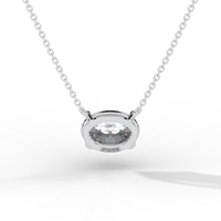 Thumbnail for Oval Cut Diamond Solitaire Pendant Necklace