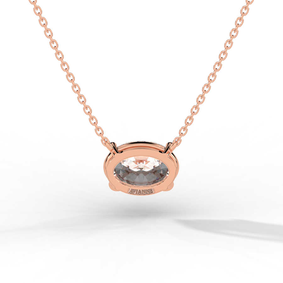 Oval Cut Diamond Solitaire Pendant Necklace