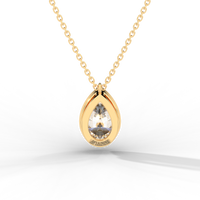Thumbnail for Pear Cut Diamond Solitaire Pendant Necklace