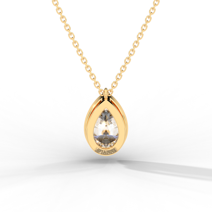 Pear Cut Diamond Solitaire Pendant Necklace