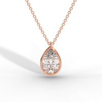 Thumbnail for Pear Cut Diamond Solitaire Pendant Necklace