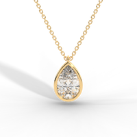 Thumbnail for Pear Cut Diamond Solitaire Pendant Necklace