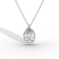 Thumbnail for Pear Cut Diamond Solitaire Pendant Necklace