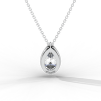 Thumbnail for Pear Cut Diamond Solitaire Pendant Necklace