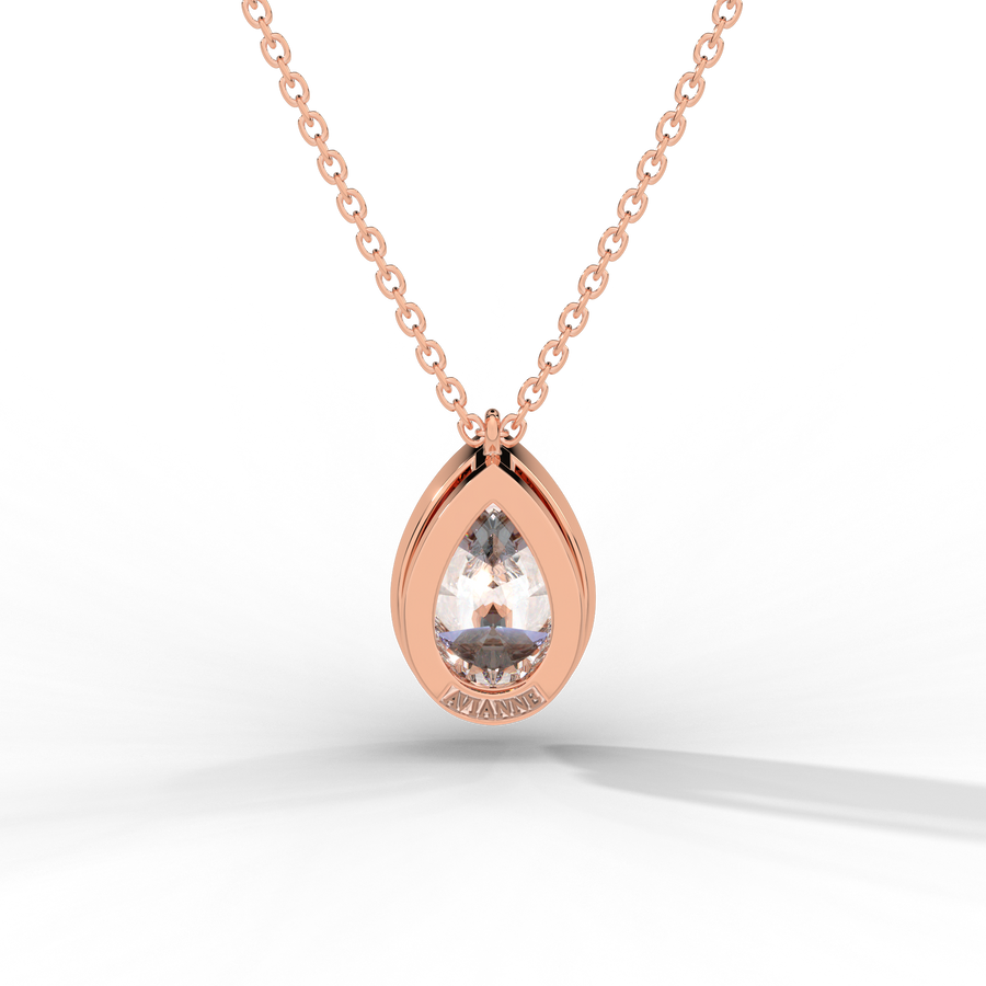 Pear Cut Diamond Solitaire Pendant Necklace