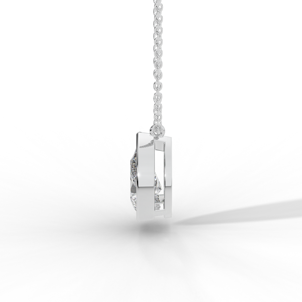 Pear Cut Diamond Solitaire Pendant Necklace