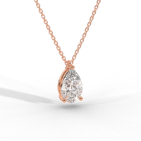Thumbnail for Pear Cut Diamond Solitaire Pendant Necklace
