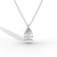 Thumbnail for Pear Cut Diamond Solitaire Pendant Necklace