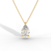 Thumbnail for Pear Cut Diamond Solitaire Pendant Necklace