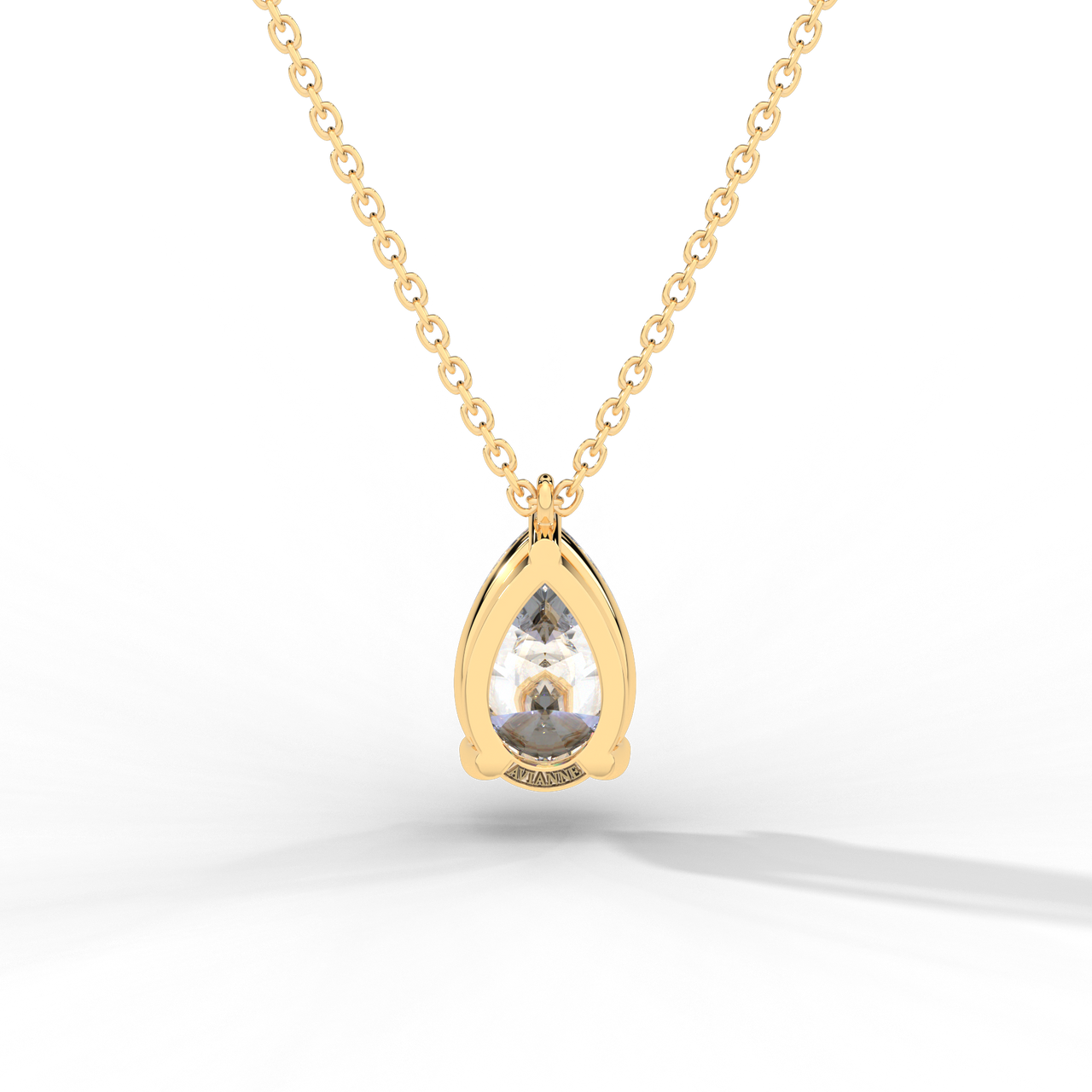 Pear Cut Diamond Solitaire Pendant Necklace