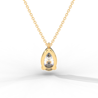 Thumbnail for Pear Cut Diamond Solitaire Pendant Necklace