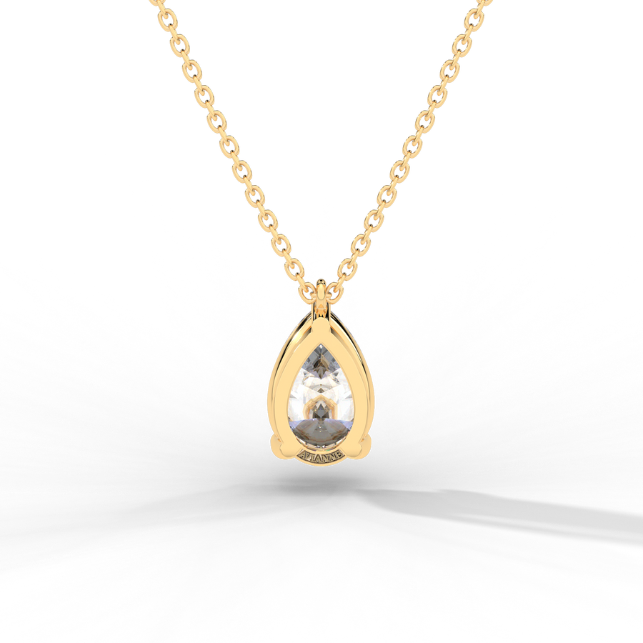 Pear Cut Diamond Solitaire Pendant Necklace