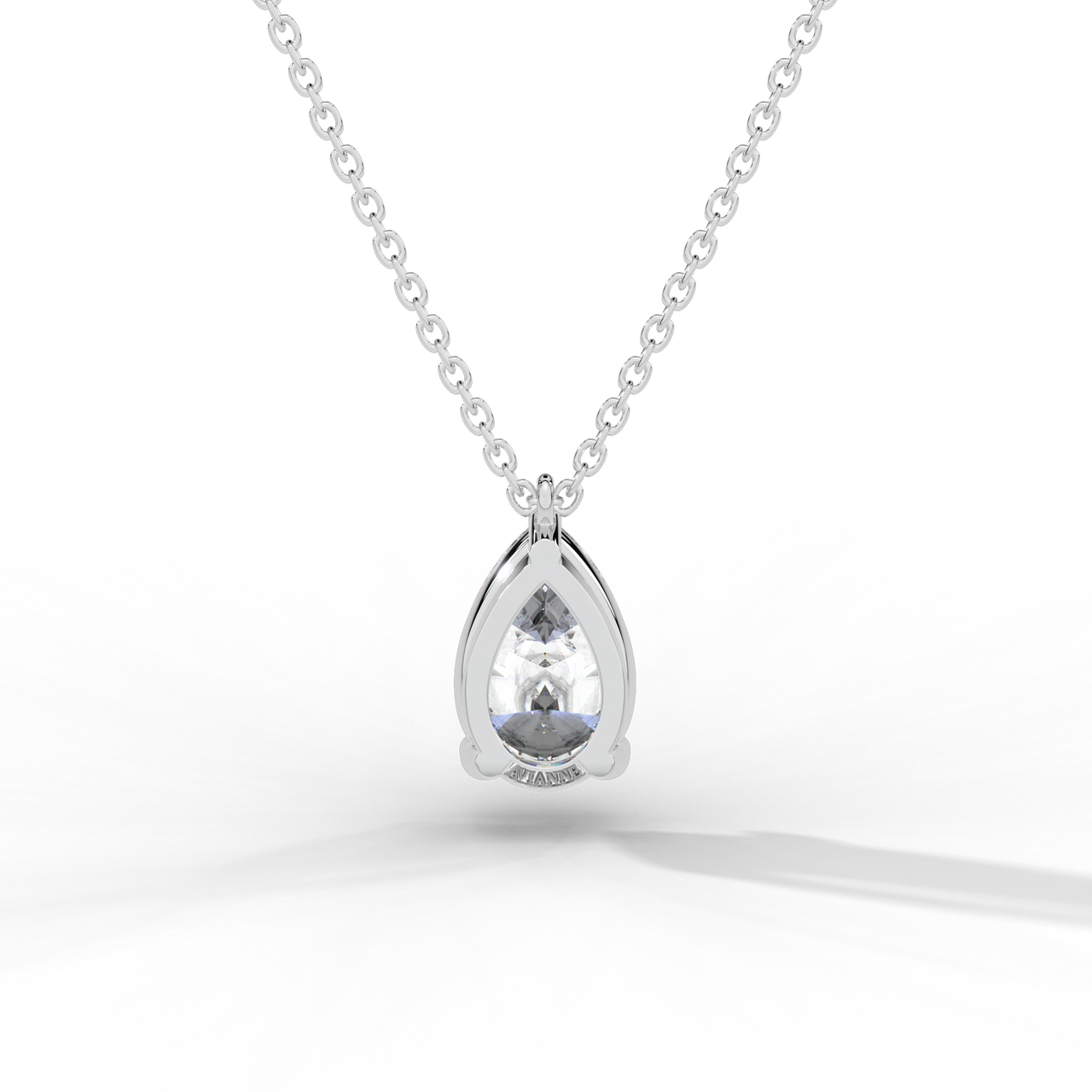 Pear Cut Diamond Solitaire Pendant Necklace