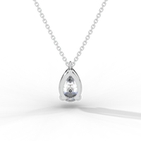 Thumbnail for Pear Cut Diamond Solitaire Pendant Necklace
