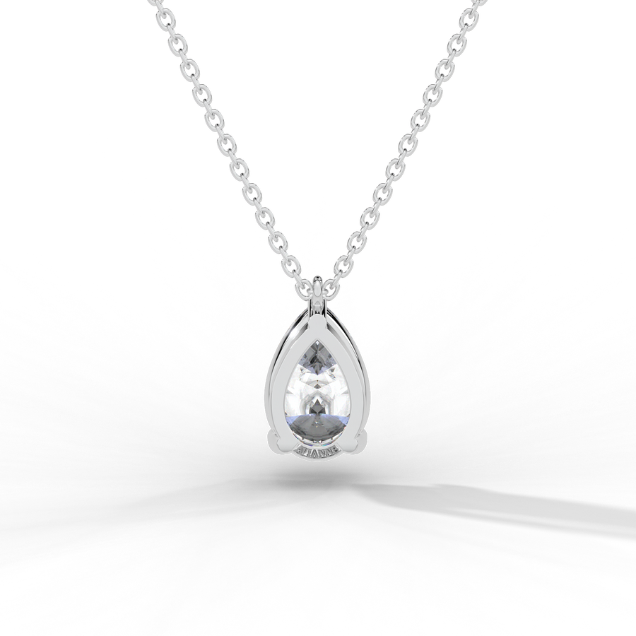 Pear Cut Diamond Solitaire Pendant Necklace