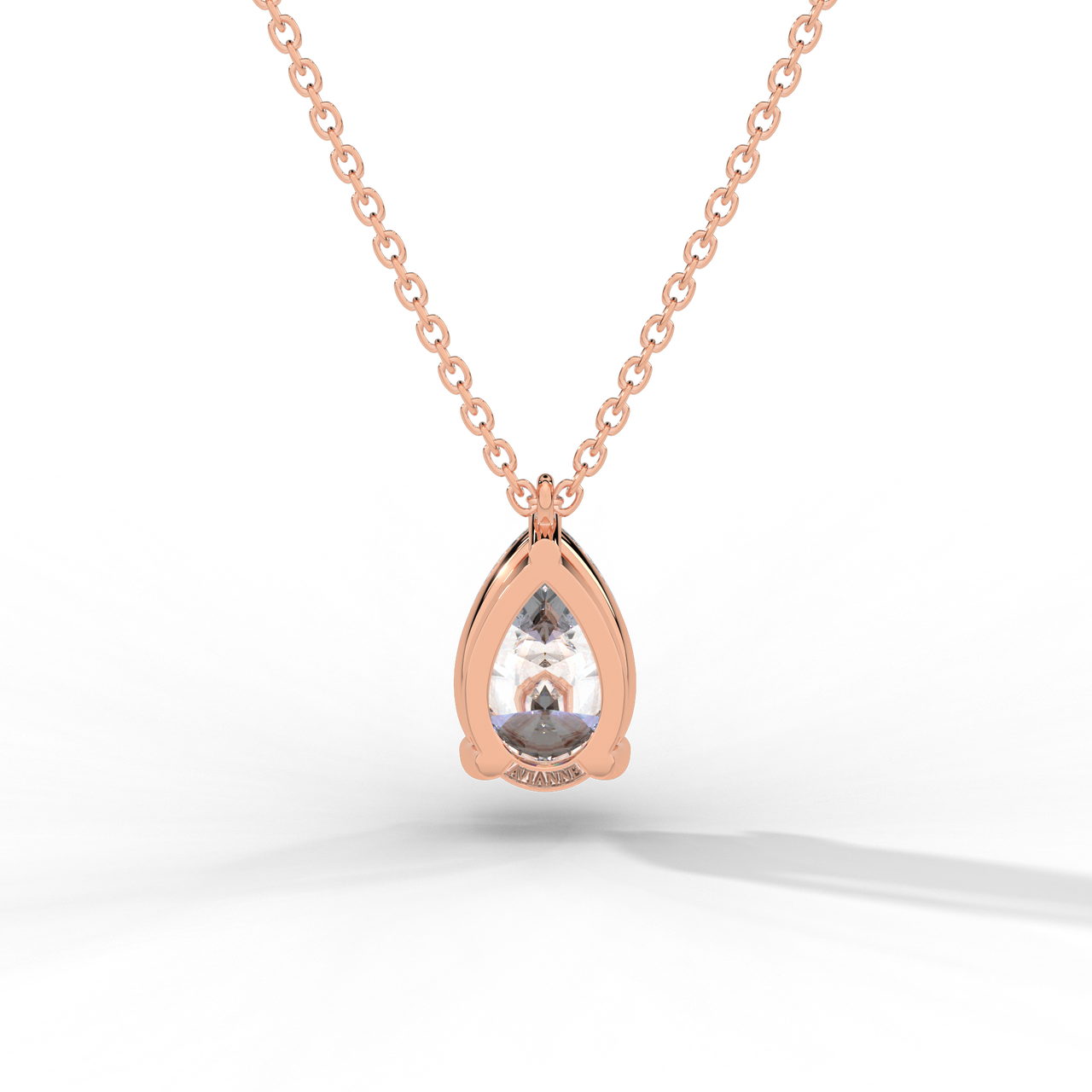 Pear Cut Diamond Solitaire Pendant Necklace