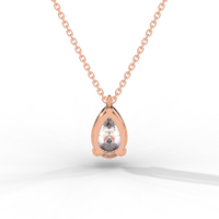 Thumbnail for Pear Cut Diamond Solitaire Pendant Necklace