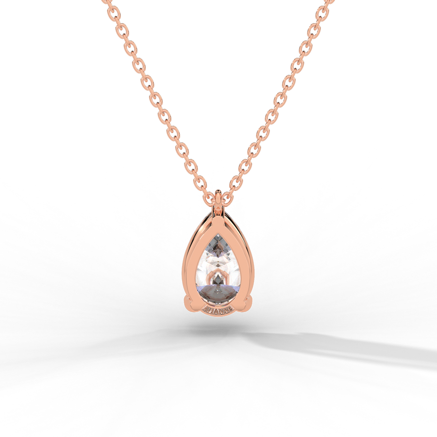 Pear Cut Diamond Solitaire Pendant Necklace