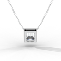Thumbnail for Princess Cut Diamond Solitaire Pendant Necklace