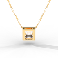 Thumbnail for Princess Cut Diamond Solitaire Pendant Necklace