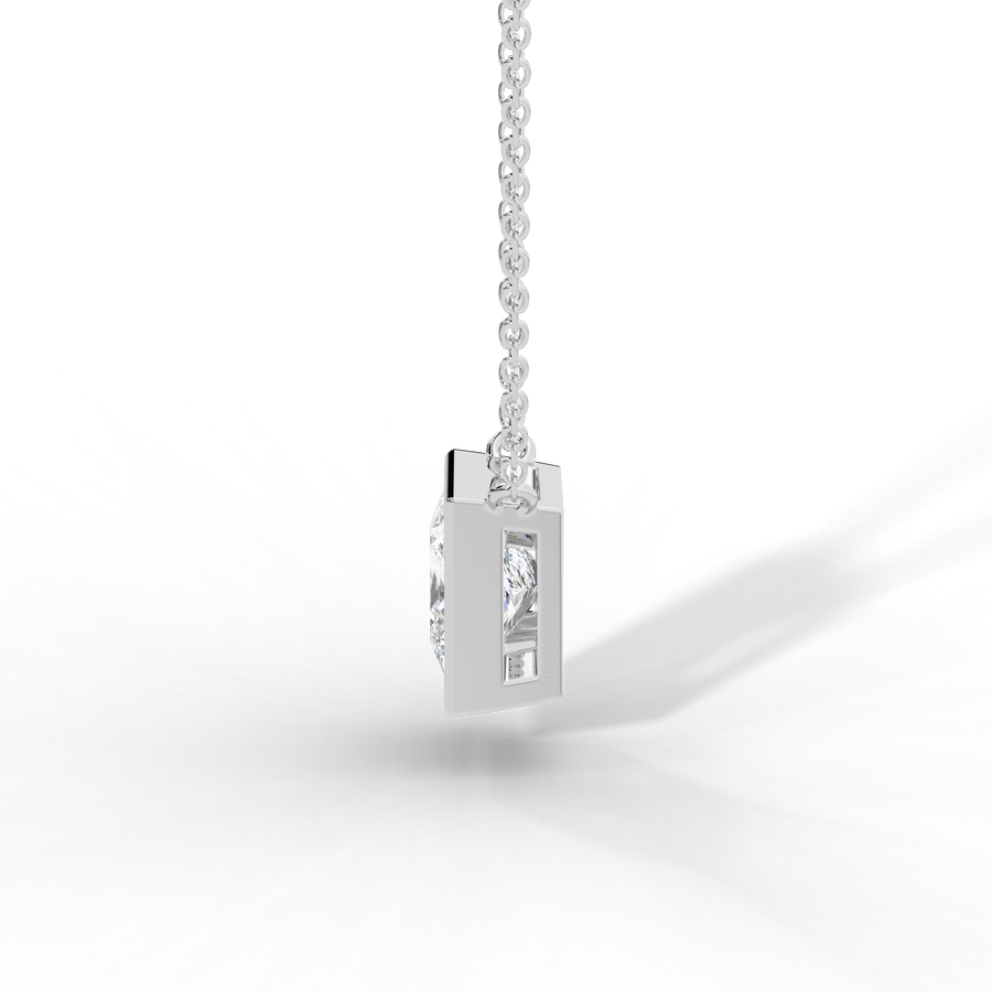Princess Cut Diamond Solitaire Pendant Necklace