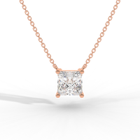 Thumbnail for Princess Cut Diamond Solitaire Pendant Necklace