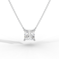Thumbnail for Princess Cut Diamond Solitaire Pendant Necklace