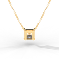 Thumbnail for Princess Cut Diamond Solitaire Pendant Necklace