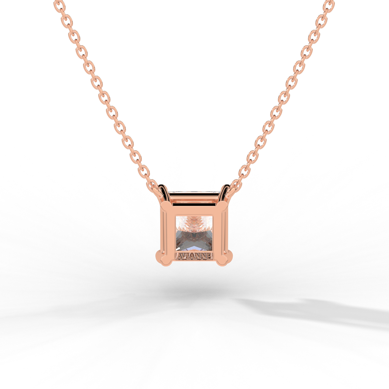 Princess Cut Diamond Solitaire Pendant Necklace