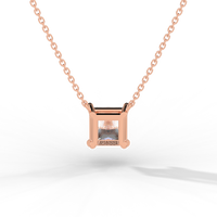 Thumbnail for Princess Cut Diamond Solitaire Pendant Necklace