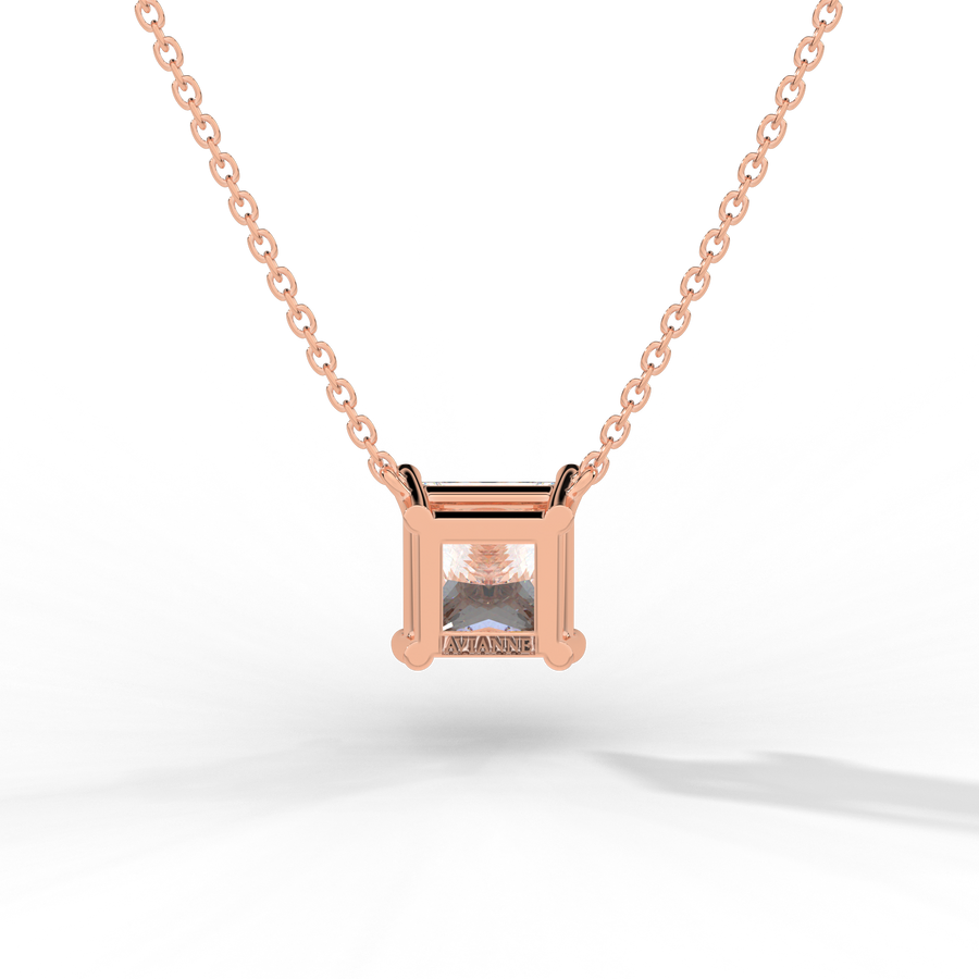 Princess Cut Diamond Solitaire Pendant Necklace