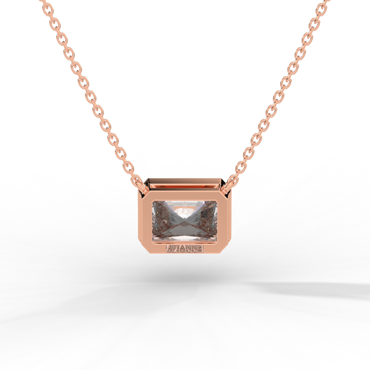 Radiant Cut Diamond Solitaire Pendant Necklace
