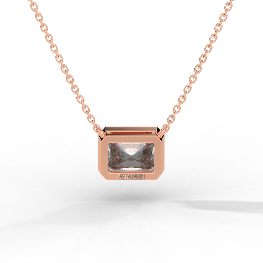 Radiant Cut Diamond Solitaire Pendant Necklace