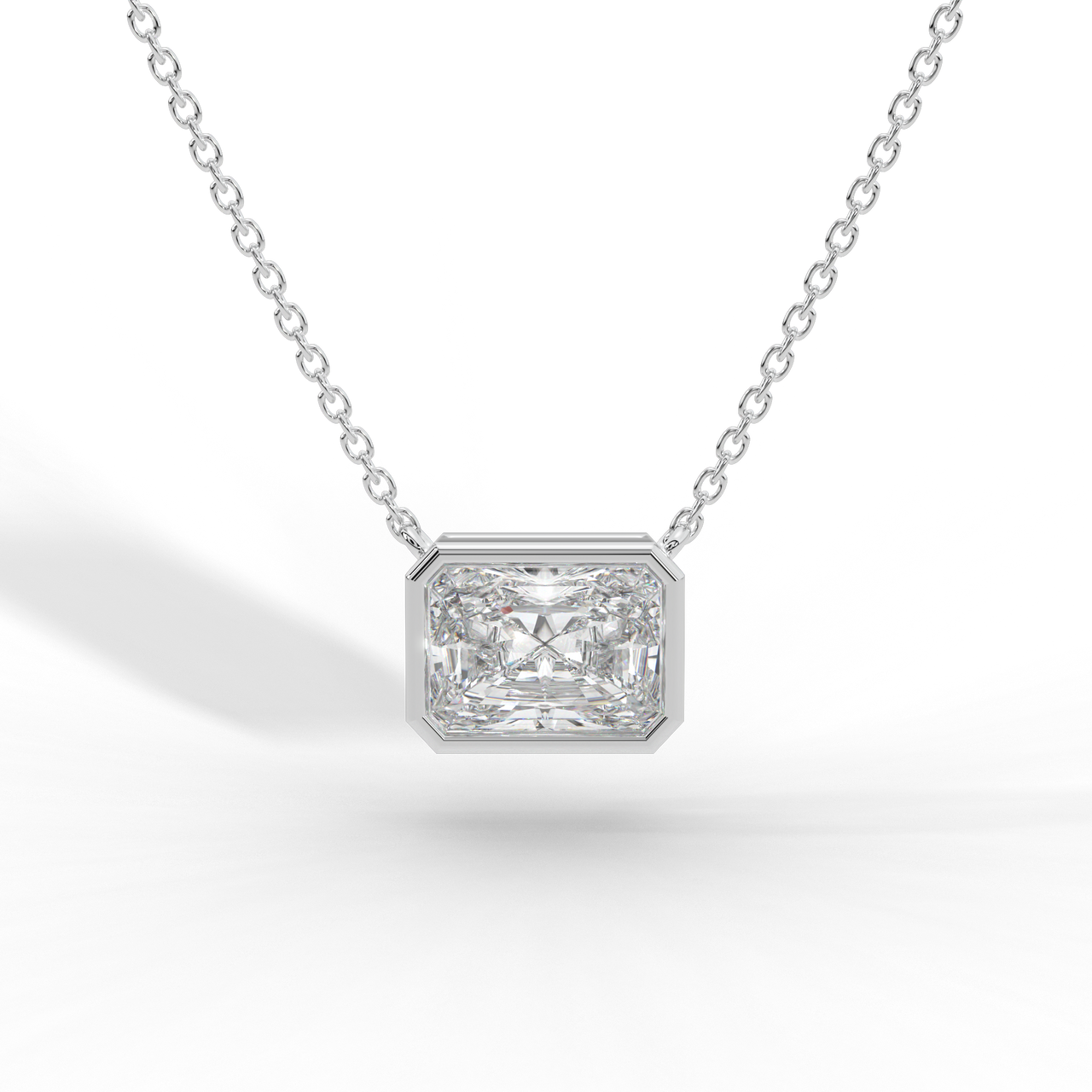 Radiant Cut Diamond Solitaire Pendant Necklace