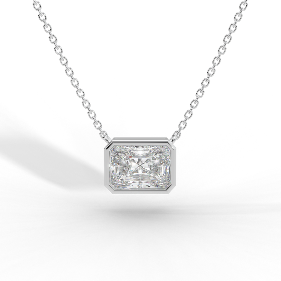 Radiant Cut Diamond Solitaire Pendant Necklace