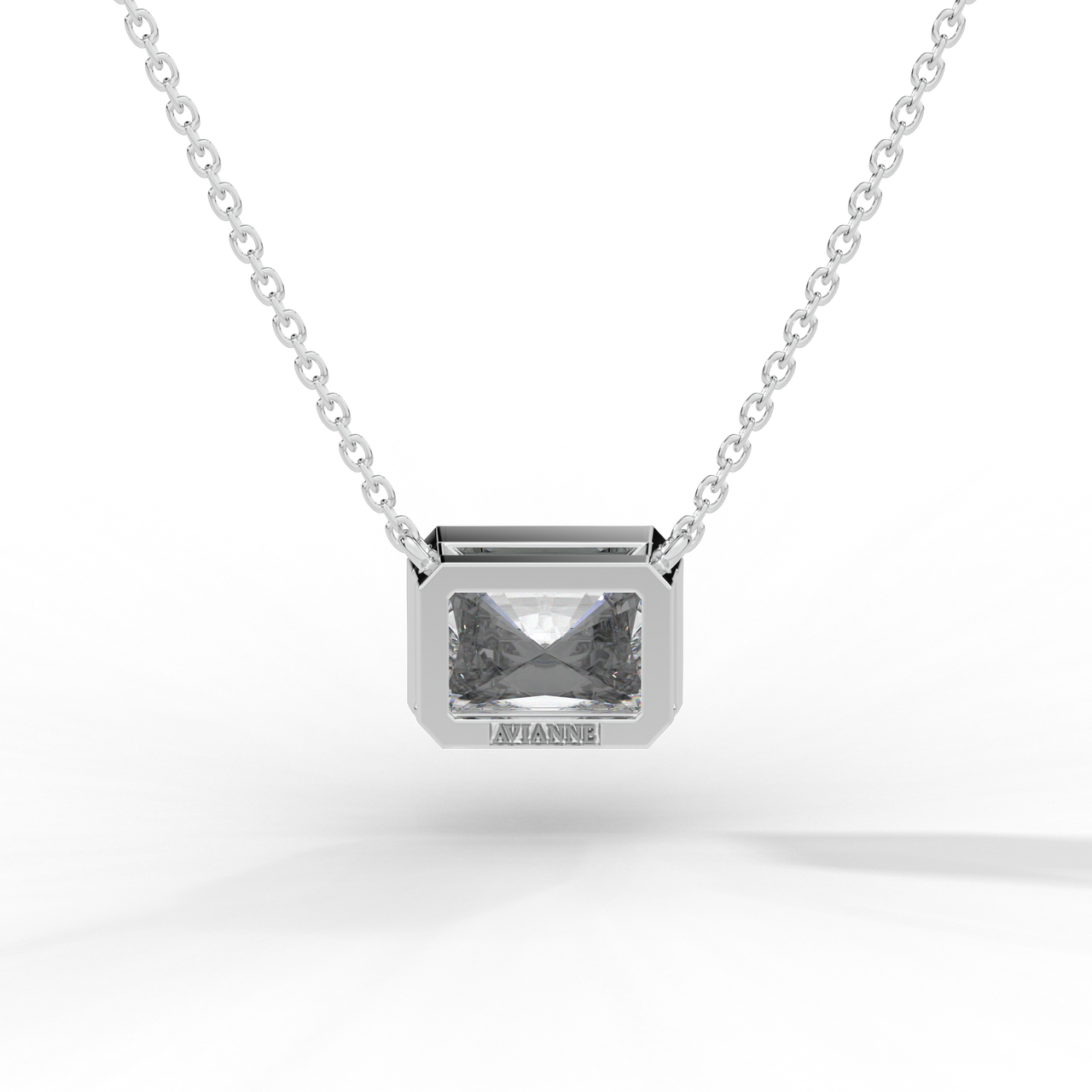 Radiant Cut Diamond Solitaire Pendant Necklace