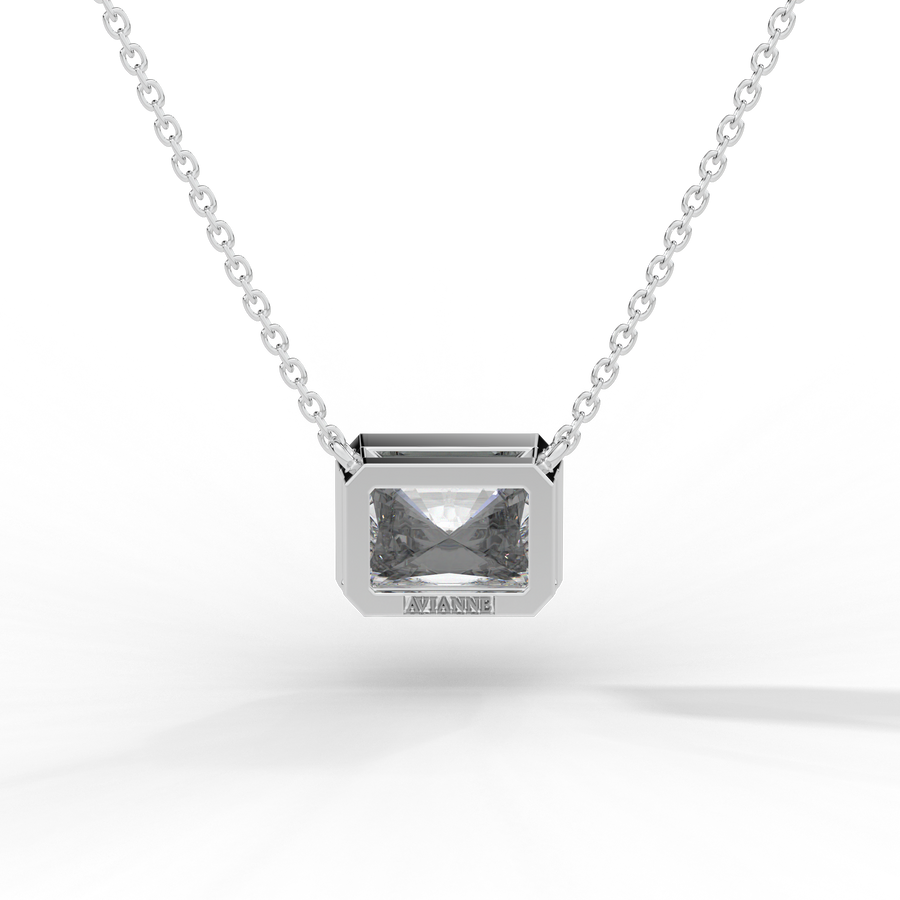 Radiant Cut Diamond Solitaire Pendant Necklace