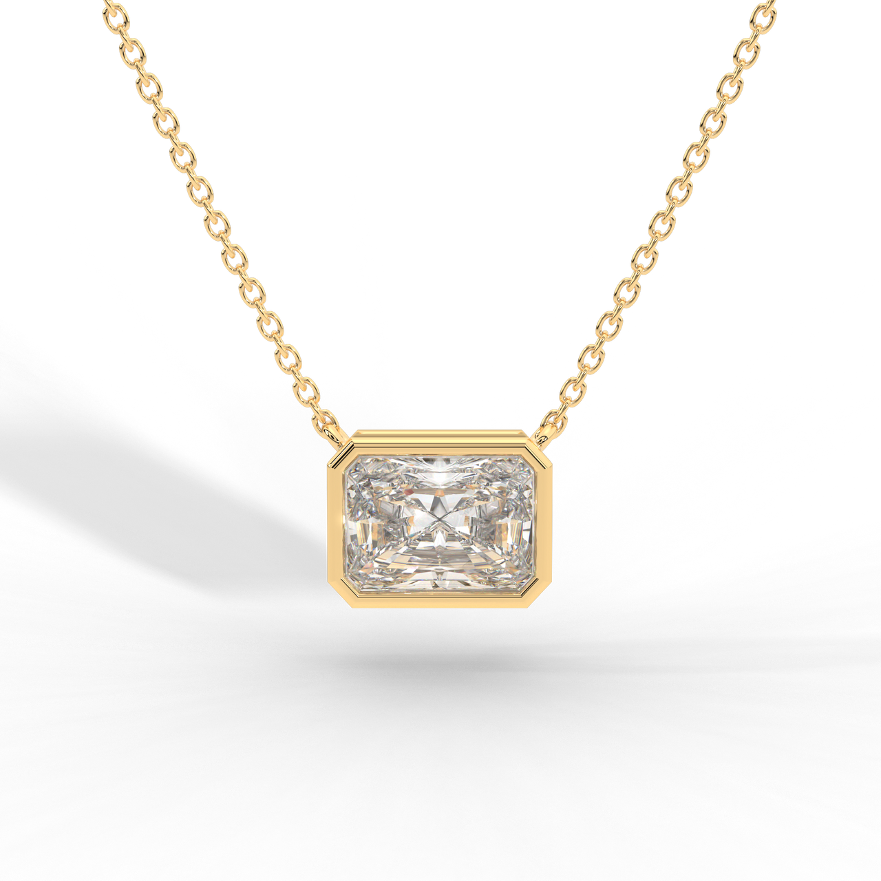 Radiant Cut Diamond Solitaire Pendant Necklace