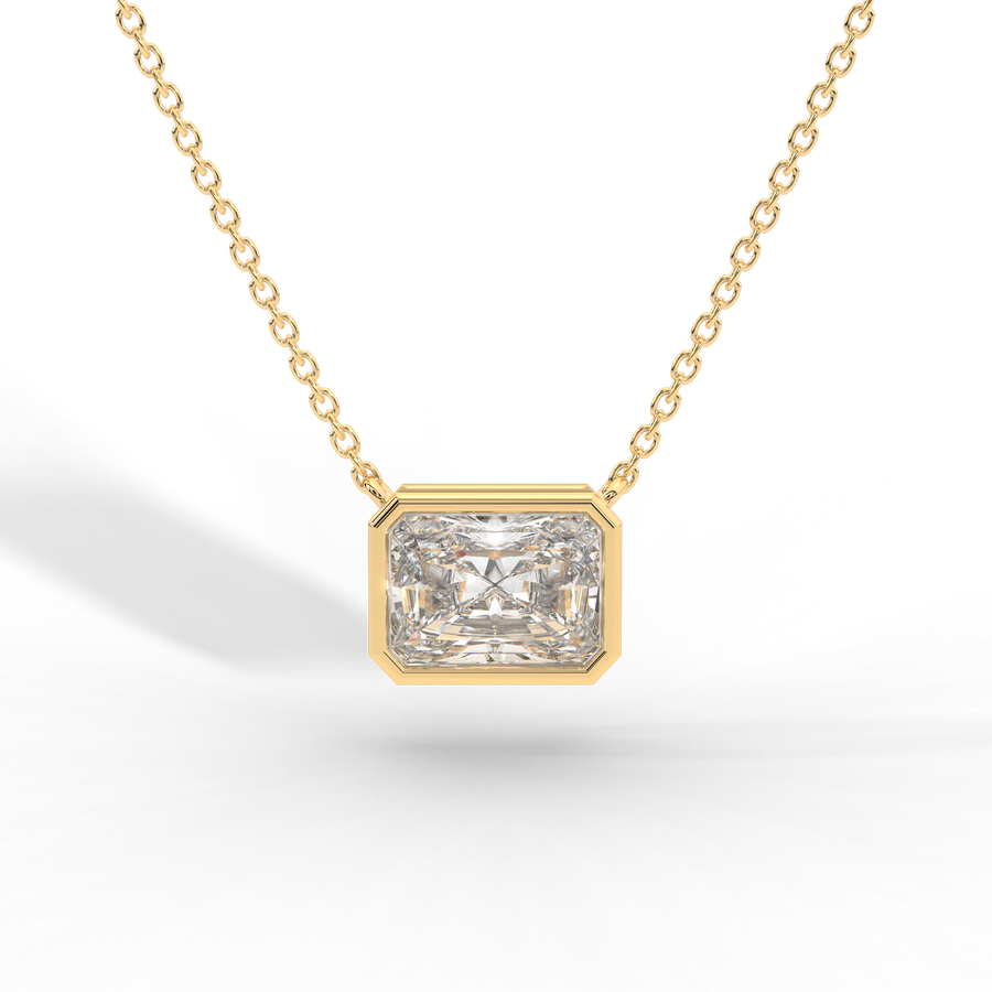Radiant Cut Diamond Solitaire Pendant Necklace