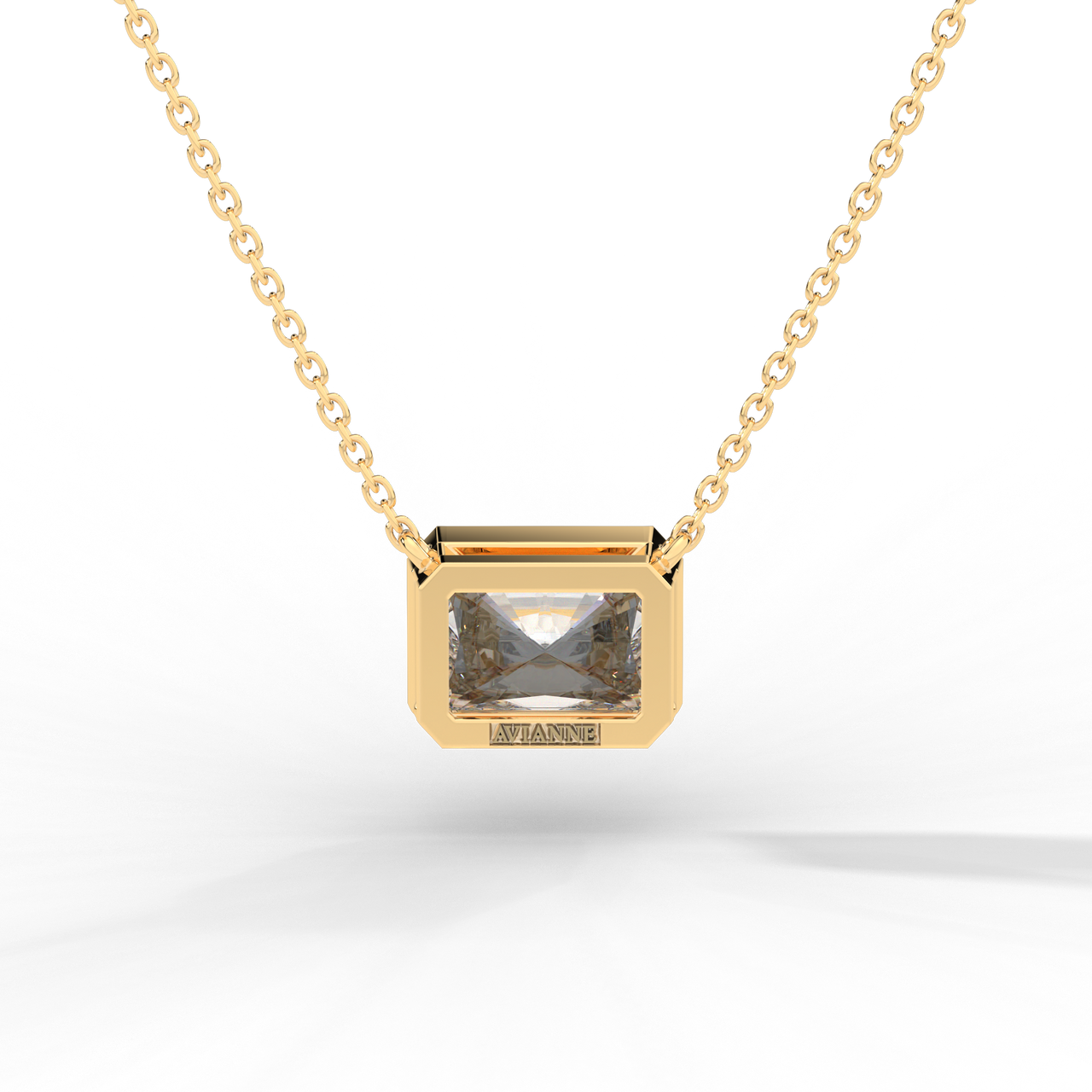 Radiant Cut Diamond Solitaire Pendant Necklace